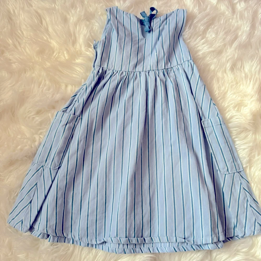 Hope & Henry Girls' Sleeveless Summer Party Dress - blue - size 4